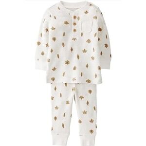 Little Planet by Carter's Newborn Outfit Organic Cotton Waffle Set Leaves NWT